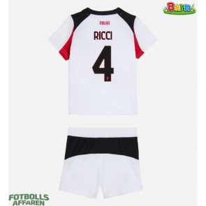 AC Milan Samuele Ricci #4 Bortaställ Barn 2025-26 Kortärmad (+ Korta byxor)